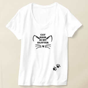 T-shirt Crazy Cat Lady Tee, Funny Cat Hair est ma Parties 