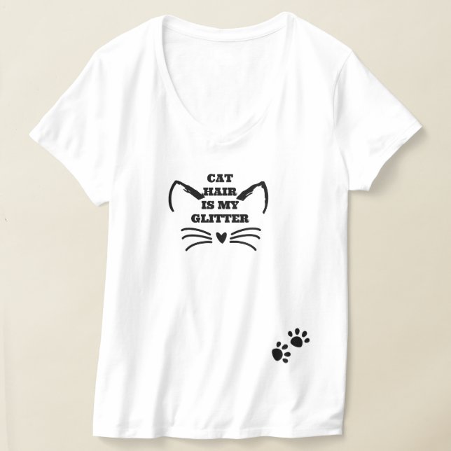 T-shirt Crazy Cat Lady Tee, Funny Cat Hair est ma Parties  (Poser)