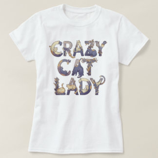 T-shirt Crazy Cat Lady White