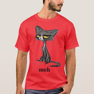 T-shirt Crazy Cat Meh Cadeau pour les hommes amusants Craz