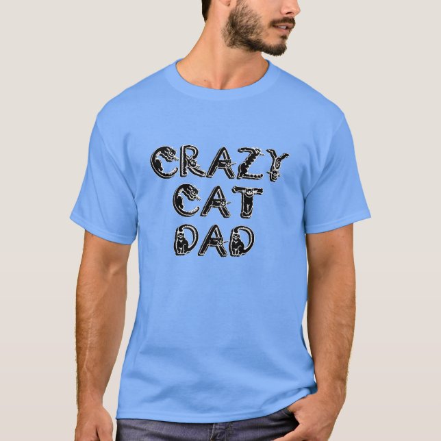 T-shirt Crazy Cat Papa Black Logo (Devant)