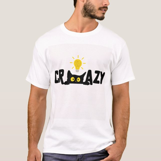 T-shirt crazy cat shirt (Devant)