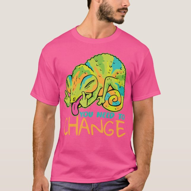 T-shirt Crazy Chameleon I Lizard I Chameleon (Devant)