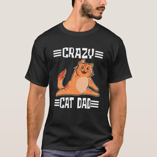 T-shirt Crazy Chat Papa Yoga Chat (Devant)