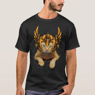 T-shirt Crazy Chat Viking Thé Chat Avec Marteau