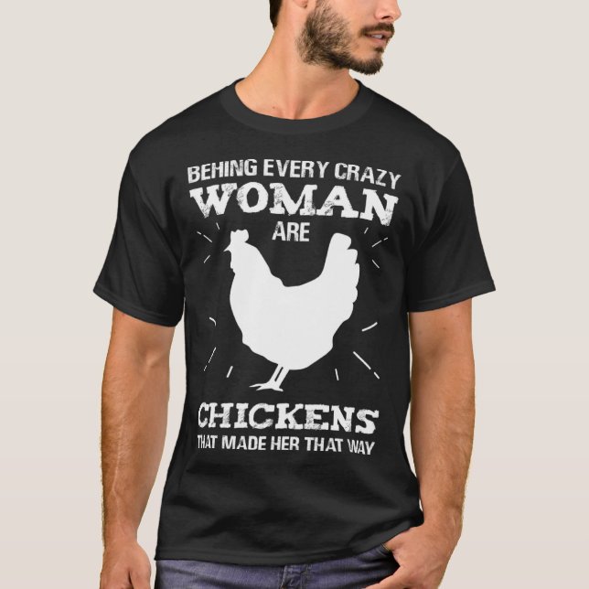 T-shirt Crazy chicken for farmers and farmers chicken (Devant)