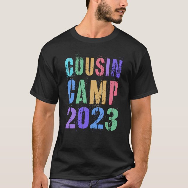 T-shirt Crazy COUSIN CAMP Grand-mère Grand-père Sleepaway  (Devant)