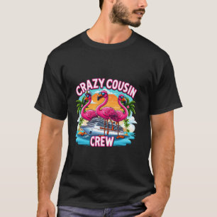 T-shirt Crazy Cousin Crew 2024 Flamant rose Fête des Mères