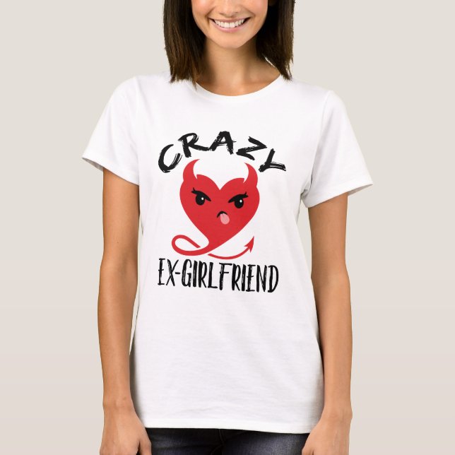 T-shirt Crazy Ex Girlfriend Drôle Diable Rouge Coeur (Devant)