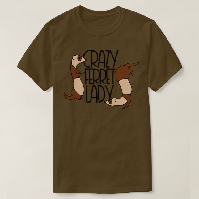 T-shirt Crazy Ferret Lady2 (Design devant)