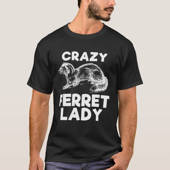 T-shirt Crazy Ferret Lady   Animal  Kid (Devant)