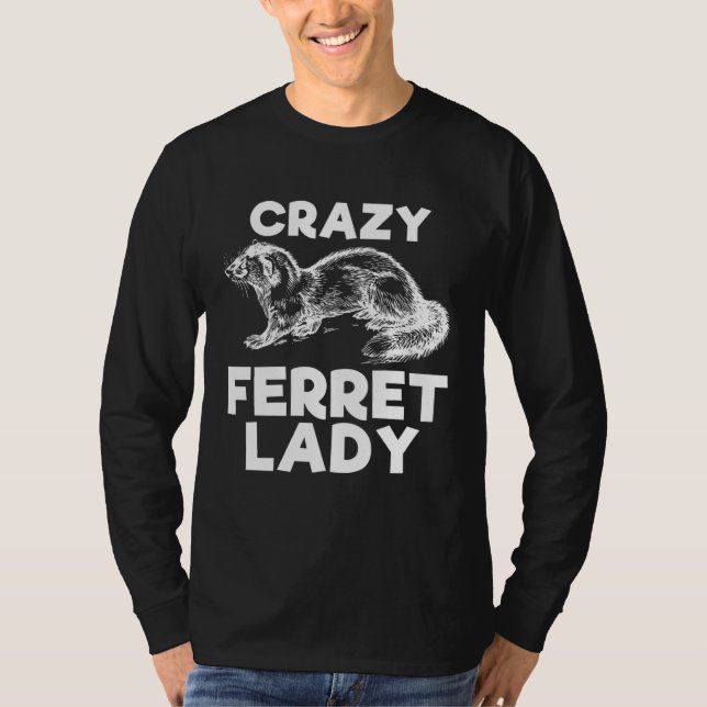 T-shirt Crazy Ferret Lady   Animal  Kid (Devant)