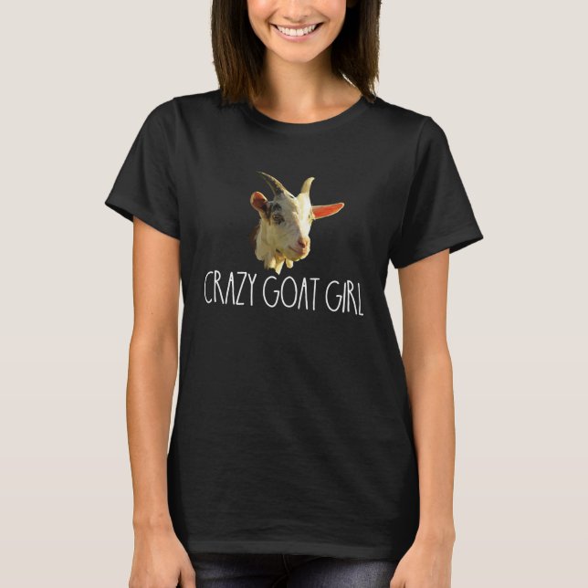 T-shirt Crazy Goat Girl Goats  Outfit  for Goat (Devant)