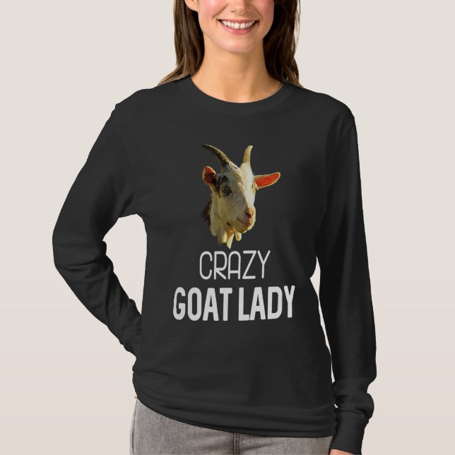 T-shirt Crazy Goat Lady Goats  Outfit  for Goat (Devant)