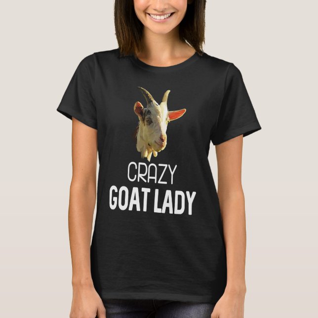 T-shirt Crazy Goat Lady Goats  Outfit  for Goat (Devant)