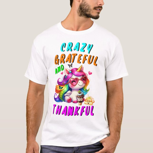 T-shirt Crazy Grateful Et Merci (Devant)