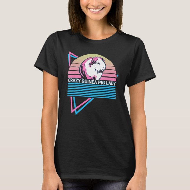 T-shirt Crazy Guinea Pig Lady Crazy Guinea Pig Lady Retro (Devant)