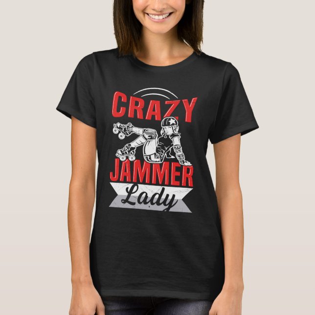 T-shirt Crazy Jammer Lady for a Derby Girl (Devant)