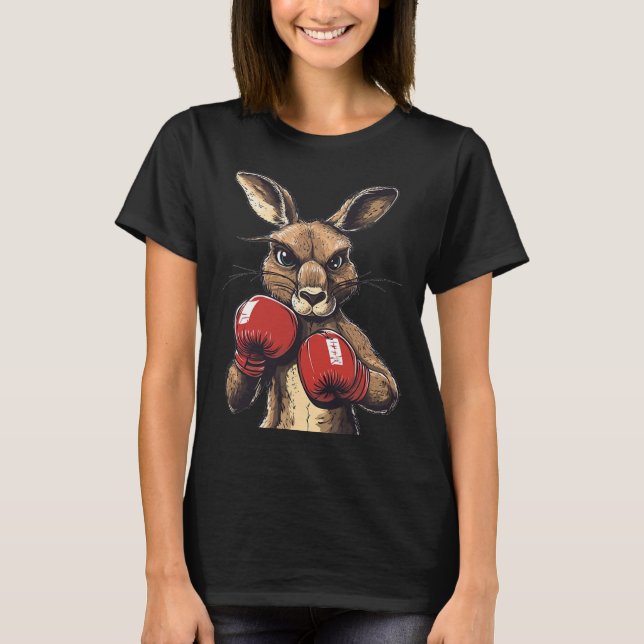 T-shirt Crazy Kangaroo Avec Gants De Boxe Pour Un Punch Sa (Devant)