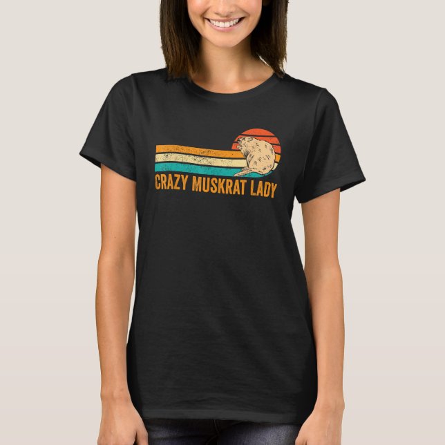 T-shirt Crazy Muskrat Lady Retro (Devant)