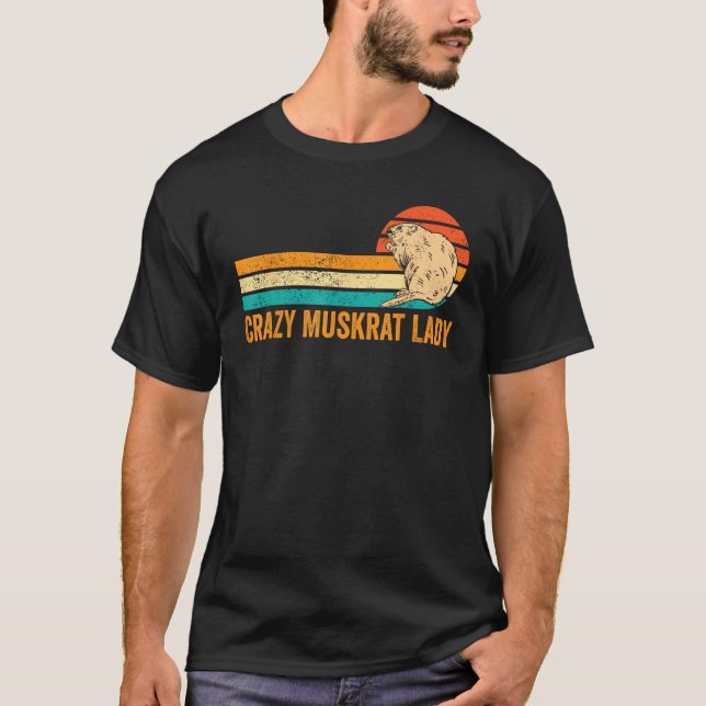 T-shirt Crazy Muskrat Lady Retro (Devant)