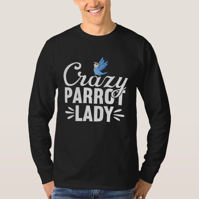 T-shirt Crazy Parrot Lady Peach faced Blue Lovebird (Devant)