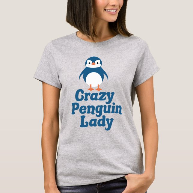 T-shirt Crazy Penguin Lady Cute (Devant)