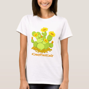 T-shirt Crazy Plante Lady Cactus Floral Funny cadeau pour