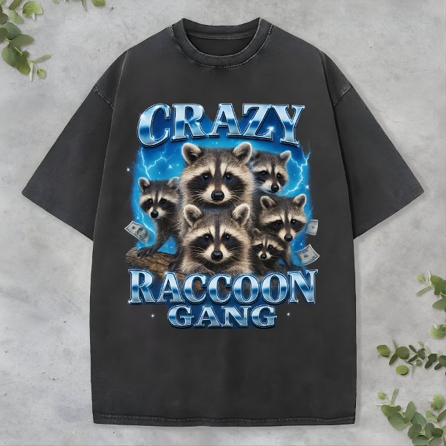 T-shirt Crazy Raccoon Gang Bootleg Funny Animal Rap Tee (Créateur téléchargé)