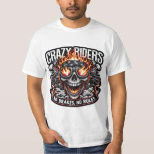 T-shirt Crazy Riders - Bold Biker Spirit Graphic Tee Rid