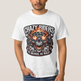T-shirt Crazy Riders - Bold Biker Spirit Graphic Tee | Rid