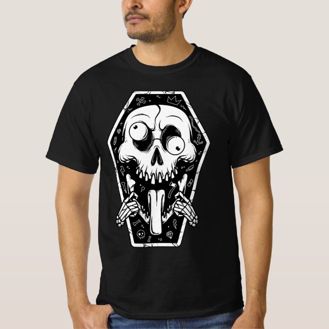 T-shirt Crazy Skull Coffin (Devant)