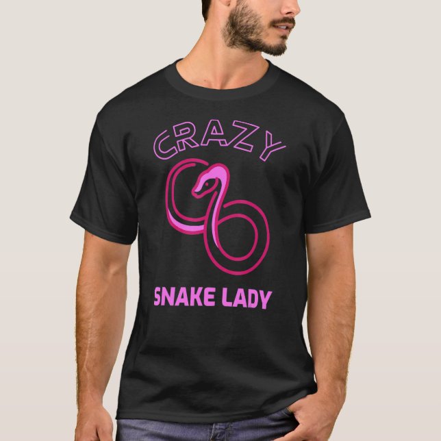 T-shirt Crazy Snake Lady Snake Reptile Python Graphisme 2 (Devant)