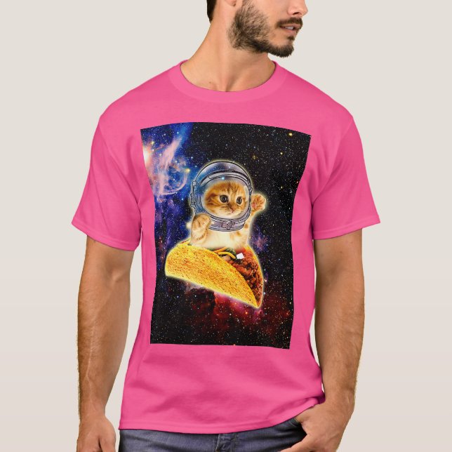 T-shirt Crazy Space Taco Cat Funny (Devant)