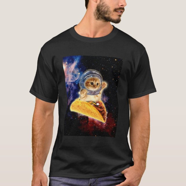 T-shirt Crazy Space Taco Cat Funny V2 (Devant)