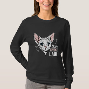 T-shirt Crazy Sphynx Chat Lady Apparel Pour Animal Kitten