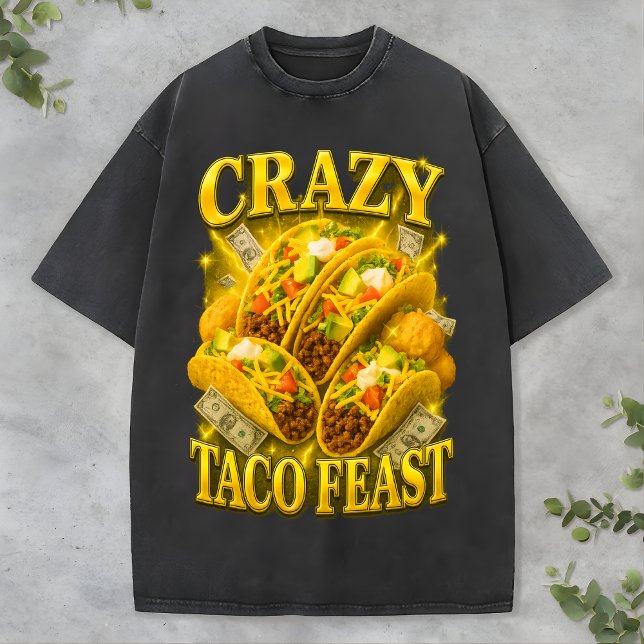 T-shirt Crazy Taco Feast Tee Rétro Drôle Amateur Bootleg c (Créateur téléchargé)