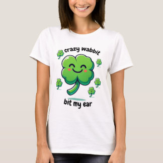 T-shirt Crazy Wabbit a mordu ma conception de trèfle d'ore