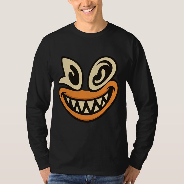 T-shirt Crazy Wide-Smile Face – Unique Bold Graphic Tee (Devant)