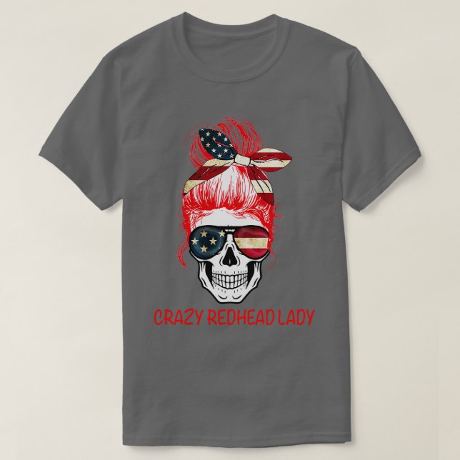 T-shirt CrazyRedheadLadySkull (Design devant)