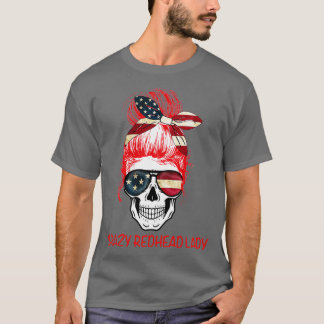 T-shirt CrazyRedheadLadySkull