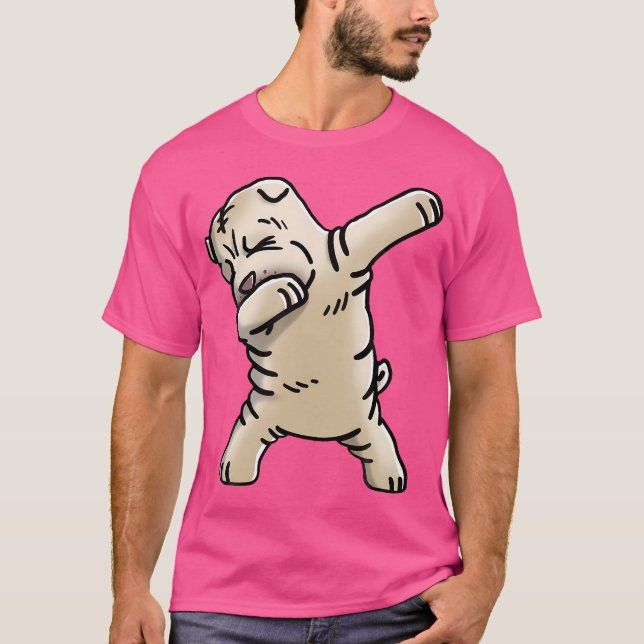 T-shirt Cream Shar Pei Dabbing Funny Dog Dab Dance (Devant)
