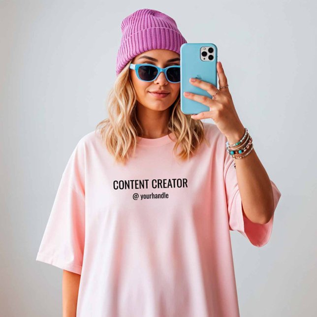 T-shirt Créateur De Contenu + Votre Nom De Média Social (Créateur téléchargé)