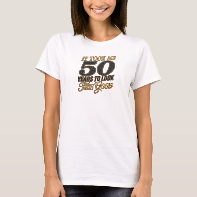 T-shirt Créatif Bleu A PRIS 50 ANS BONNE Déclaration 2D (Devant)