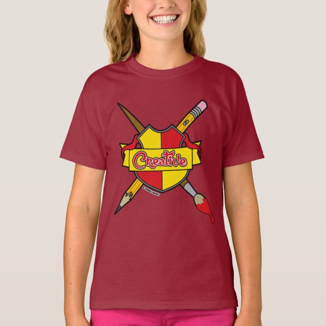 T-Shirt Créatif de Blason (Devant)