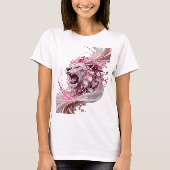 T-shirt Création argentée WITTY LION KING audacieuse (Devant)