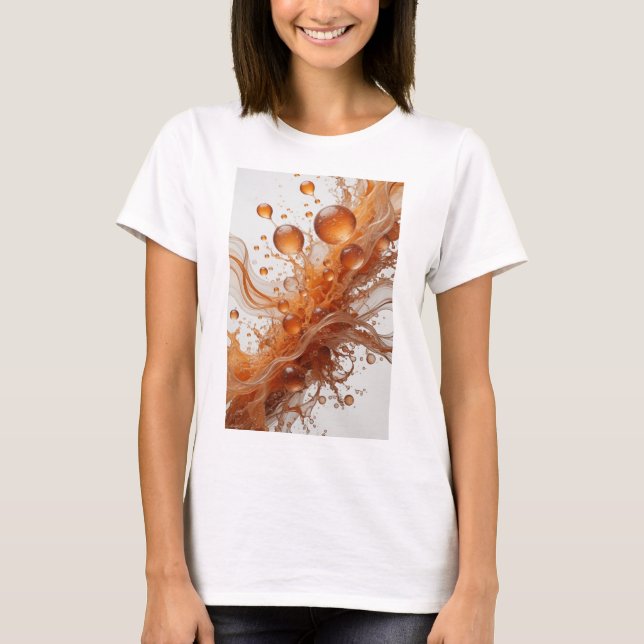 T-shirt Création ART ABSTRAIT Orange Clair (Devant)