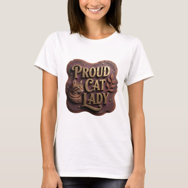T-shirt Création Classique Or PROUD CAT LADY Déclaration d (Devant)