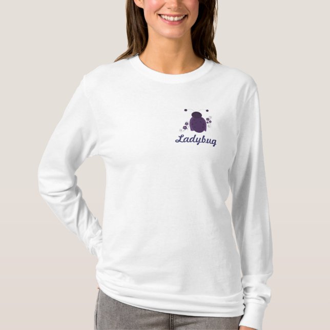 T-shirt Création coccinelle violette (Devant)