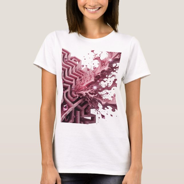 T-shirt Création d'art abstrait argenté v2 (Devant)